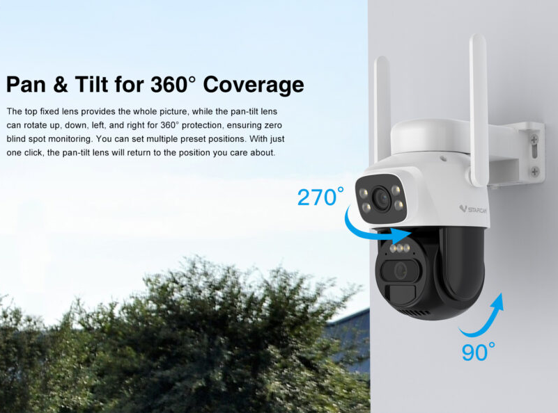 Vstarcam CB622DR Outdoor Solar Wifi Security Camera Dual Lens Full Night Color