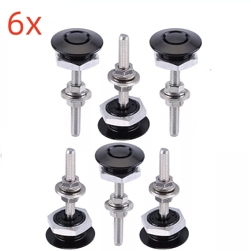 6X Push Button Quick Release Hood Bonnet Pins Lock Clip Car Bumper Latch Kit