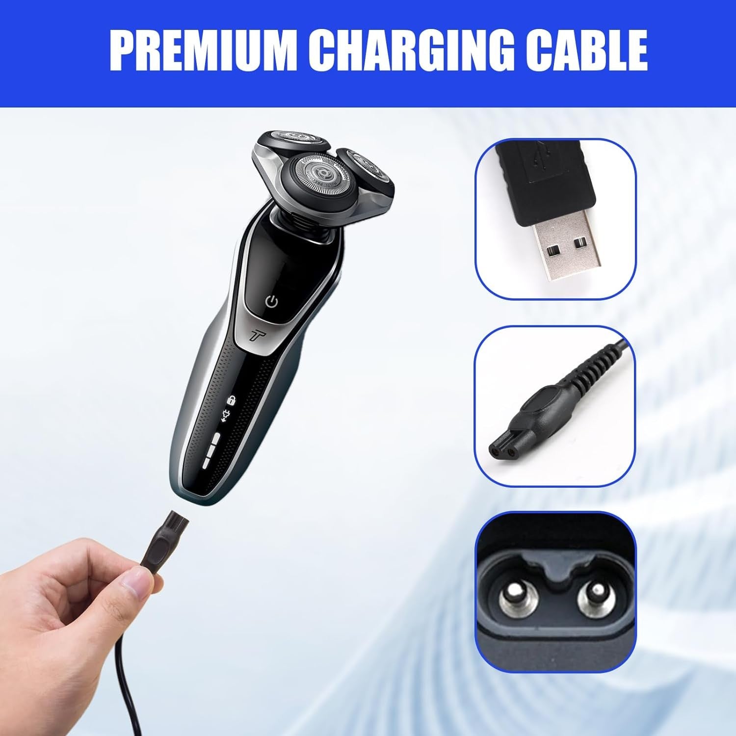 15V USB Charger Power Car Cord Cable for Philips Shaver