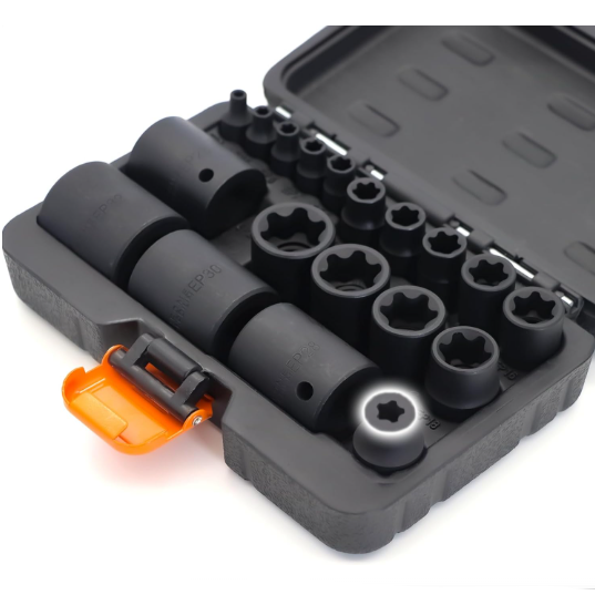 External Torx Plus 19pc Socket Set 6 Point EP Socket with 1/2'' 3/8'' Drive