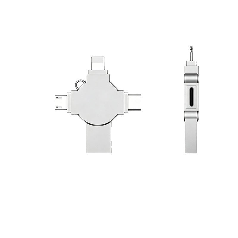 4-in-1 USB Flash Drive 64GB – Lightning, Type-C, Micro USB & USB 2.0