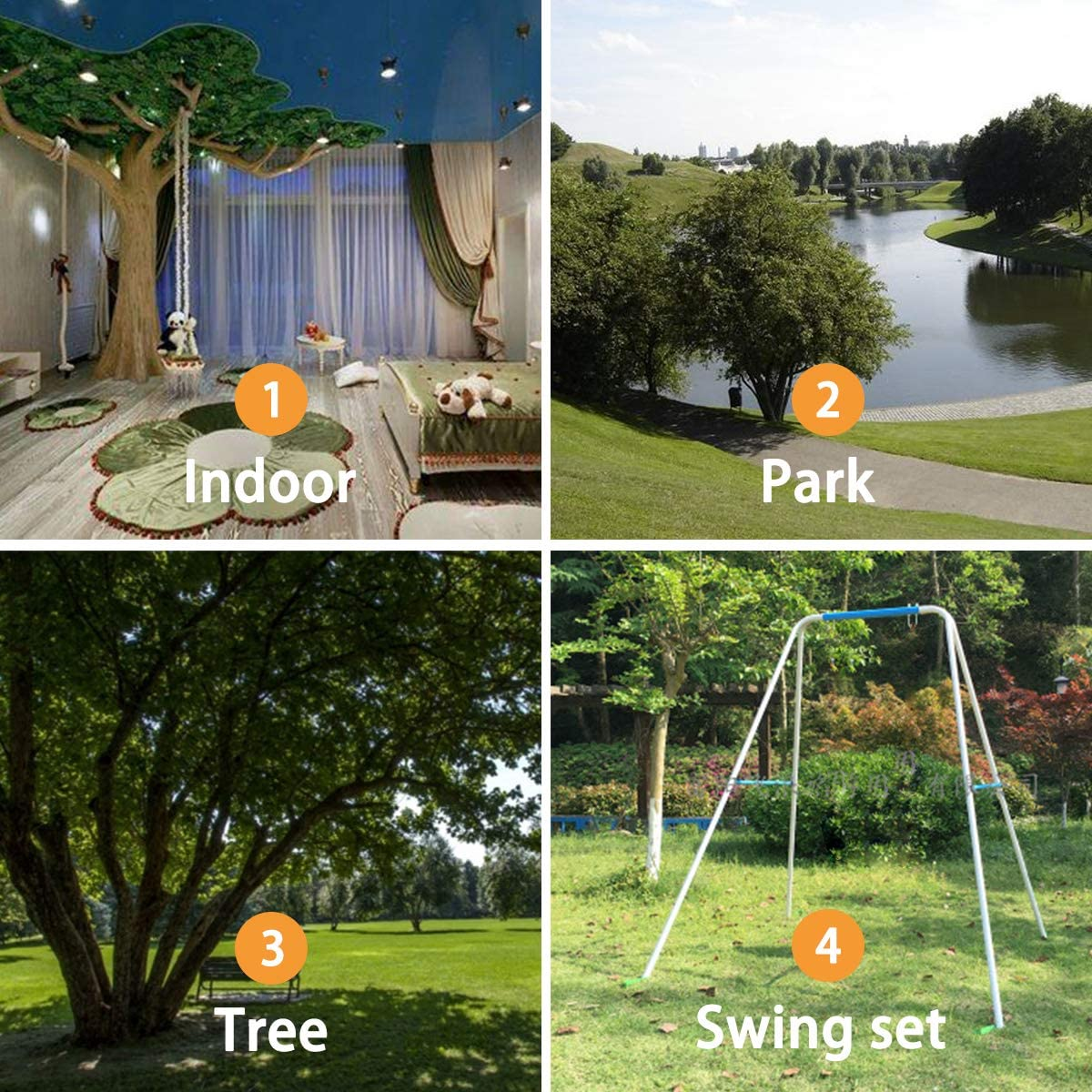 Tree Swing Spider Web Tree Swing Net Swing Platform Rope Round Swing Detachable