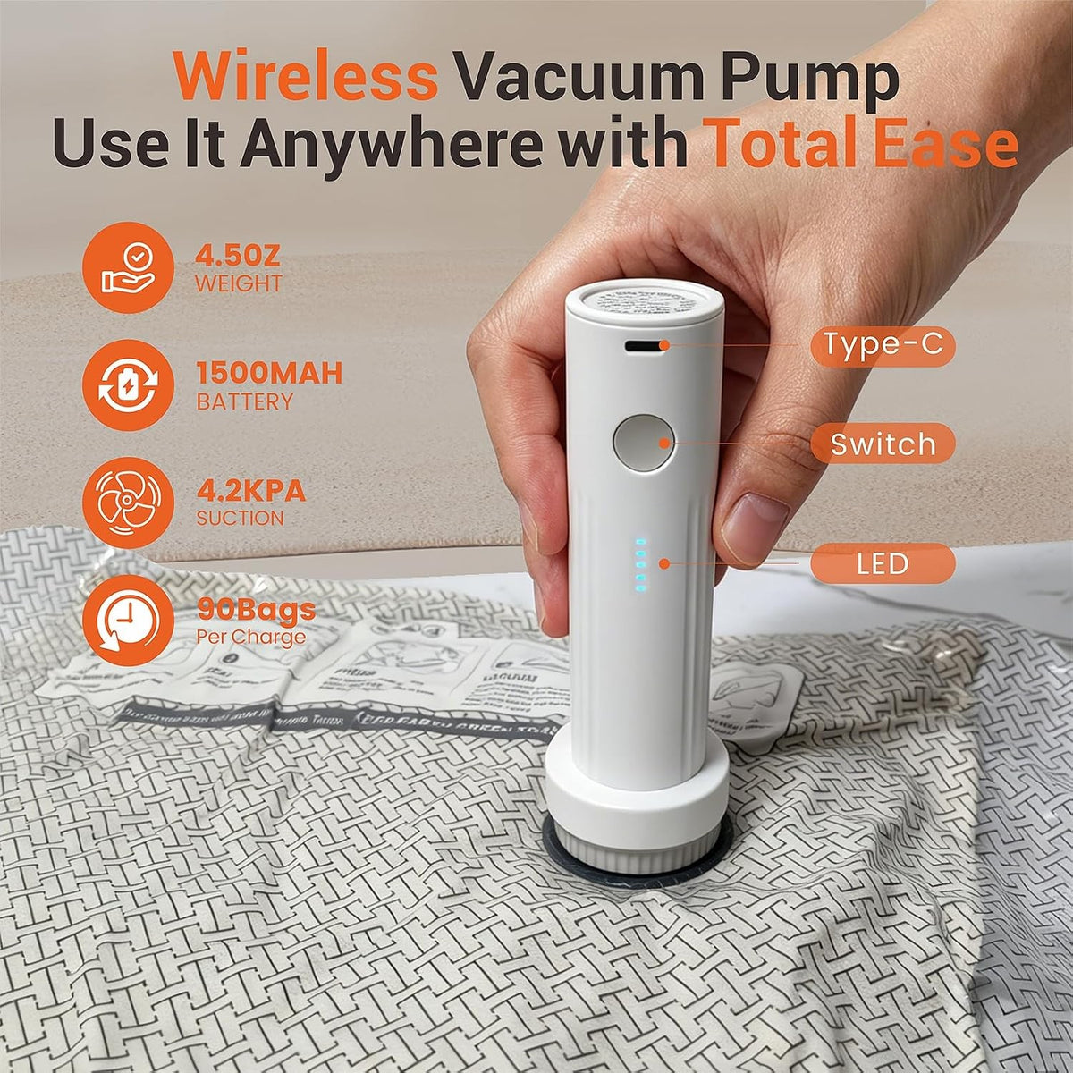 9 Pack Vacuum Storage Bags with Electric Pump for Travel Luggage Clothes