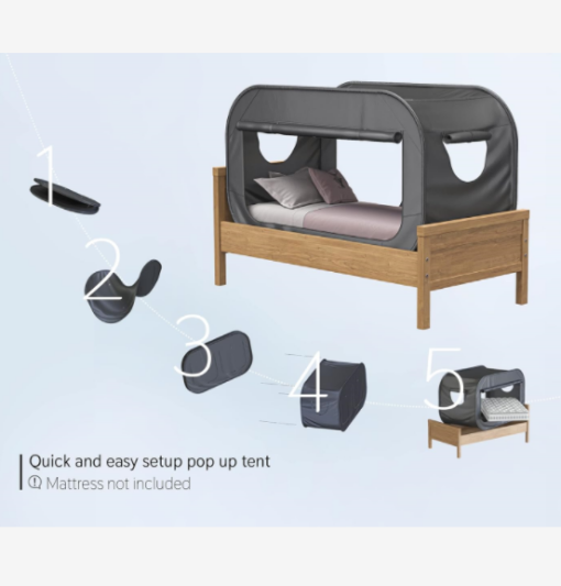 Pop Up Bed Tent Bed Canopy Shelter Cabin Indoor Privacy