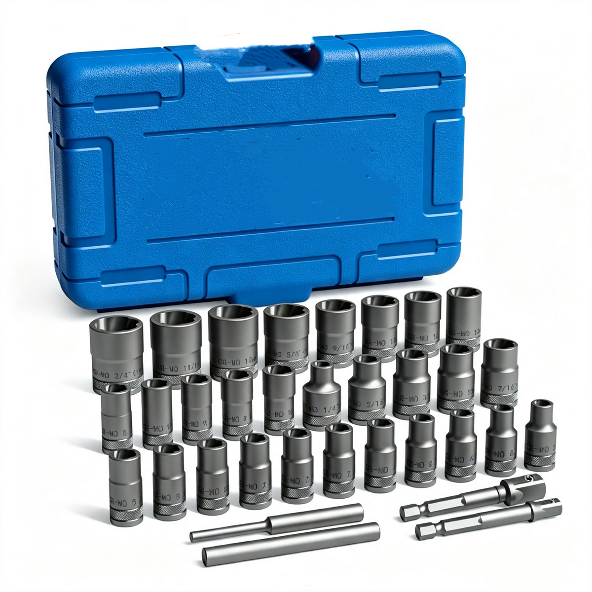 33Pcs Bolt Extractor Kit, 3/8" & 1/4'' Drive Slim Type | Bolt Remover Set