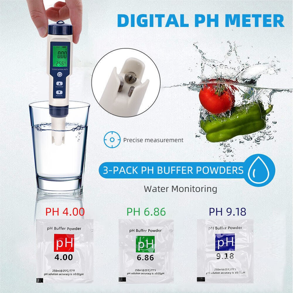 PH TDS Meter Digital Tester Pen Aquarium Pool SPA Water Quality Monitor