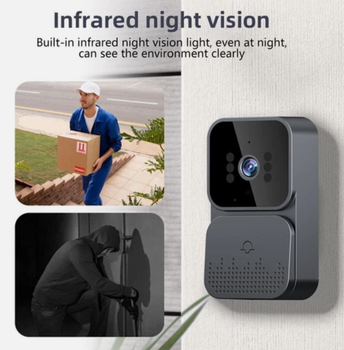 Wireless Video Door Bell WiFi Phone Intercom System with Monitor Doorbell  64GB