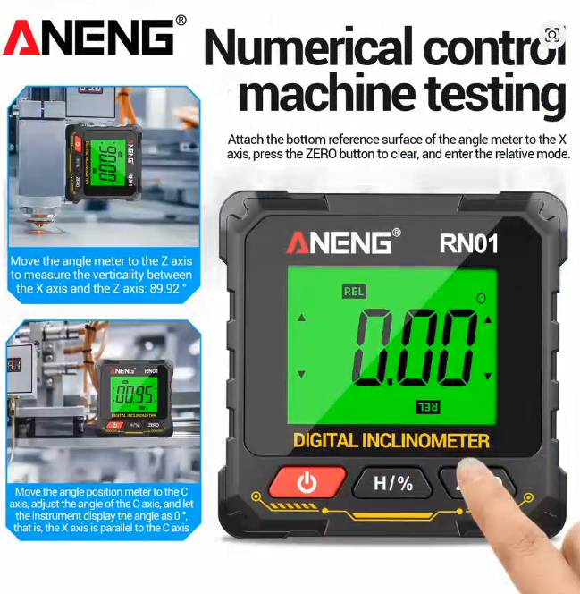 ANENG RN01 Digital Inclinometer Angle Measurement Level Slope Measuring