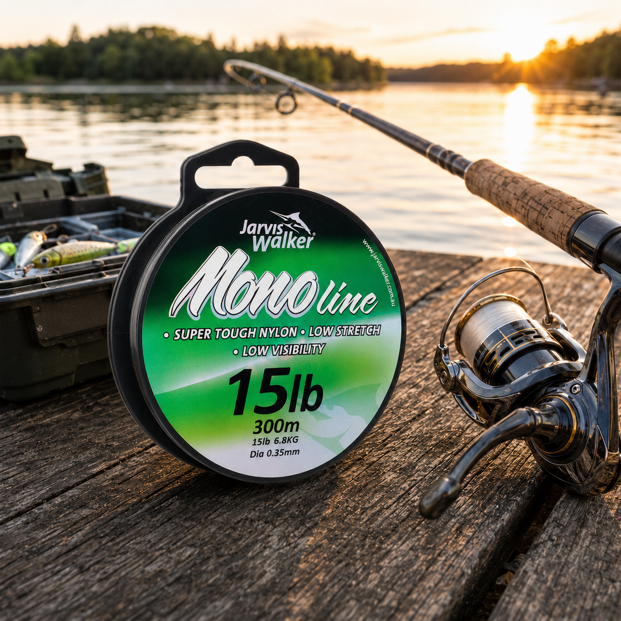 2 Pack 300m JARVIS WALKER Mono Fishing Line Clear Fishing Line Nylon