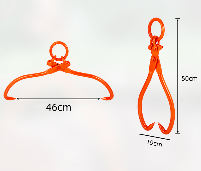 Log Skidding Tongs 18 inch 2 Claw Log Lifting Tongs Heavy Duty Capacity 500kg