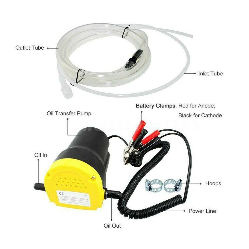 12V Oil Diesel Extractor Suction Pump Transfer Fluid Change Car Boat 60W New