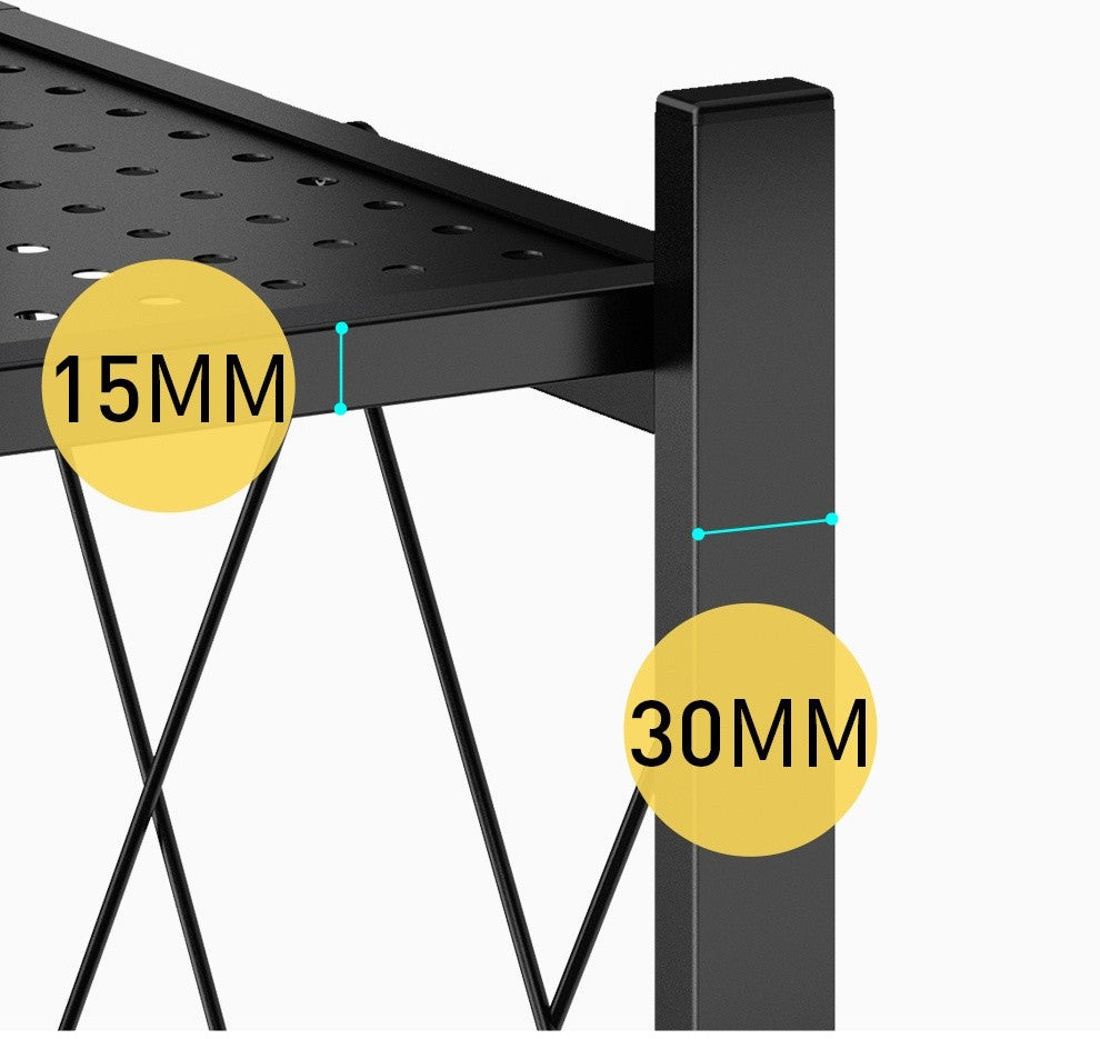 5 Tier Storage Shelf Wheel Rack Foldable Kitchen Organizer