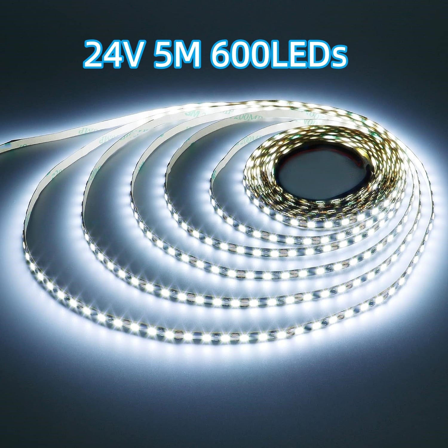 2835 24V 5M LED Strip Light Cool White 120LED/M 600LEDs SMD