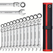 12Pc Metric Flexi Head Ratchet Spanner Wrench Set 8mm - 19mm Combination