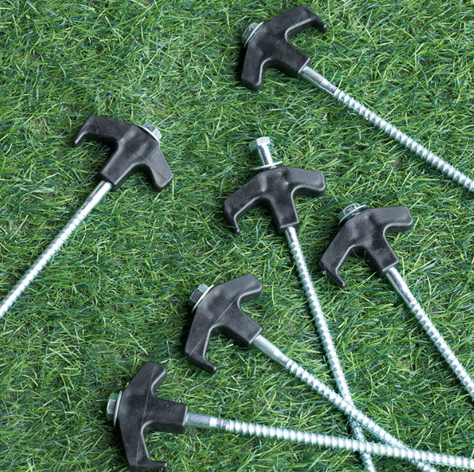 20x Camping Tent Pegs Heavy Duty Screw Steel In Ground Camping Outdoor Stakes
