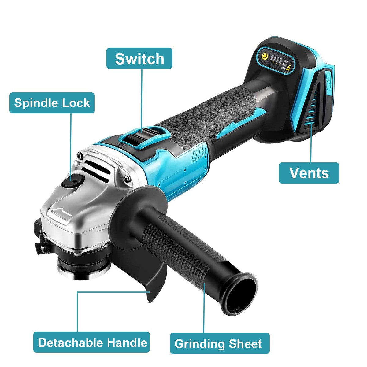 125mm Brushless Angle Grinder Fit Makita Battery 18V