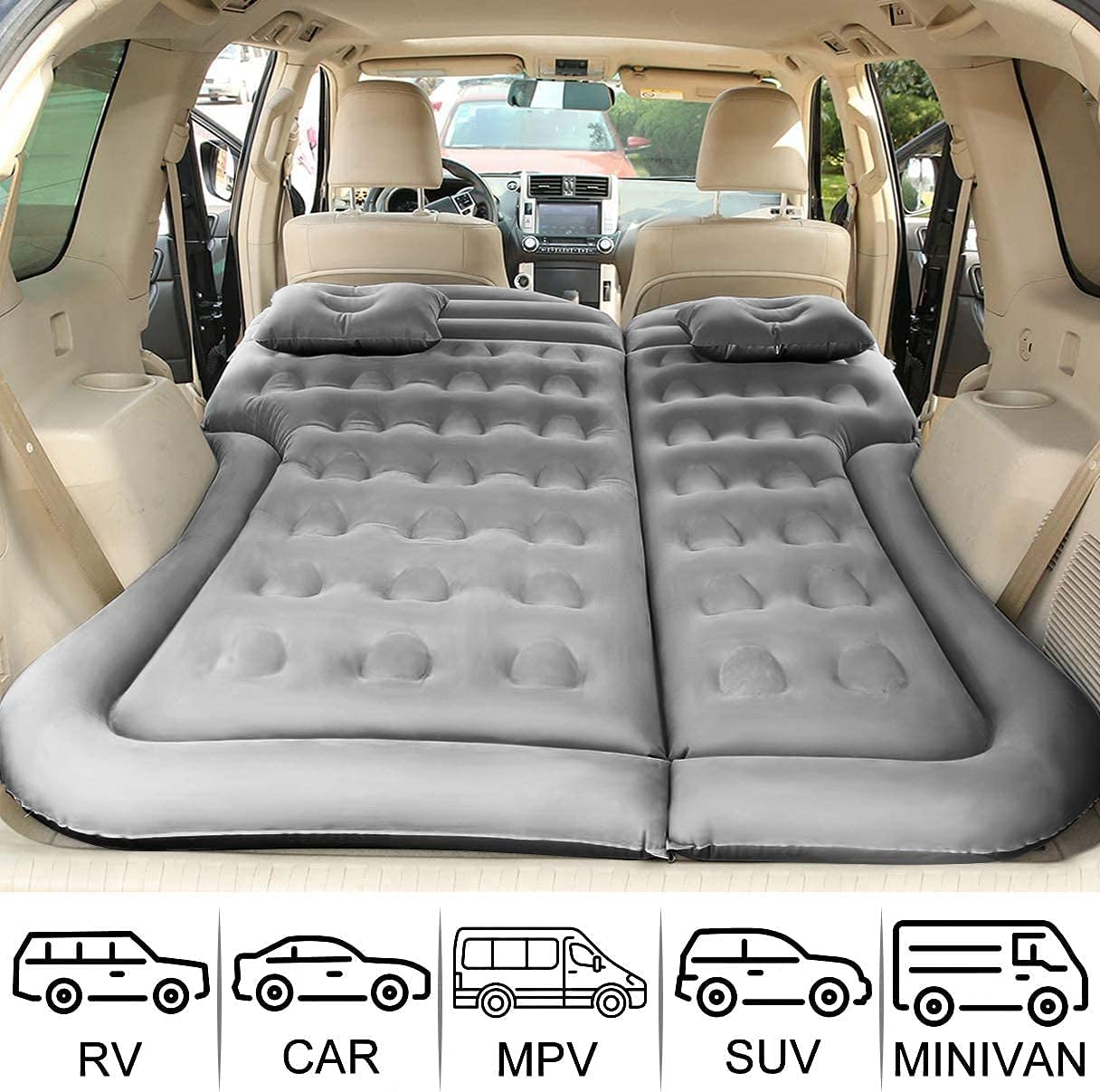 Cars Inflatable Bed SUV Auto Camping Mattress Rear Row Back Seat Travel Sleeping
