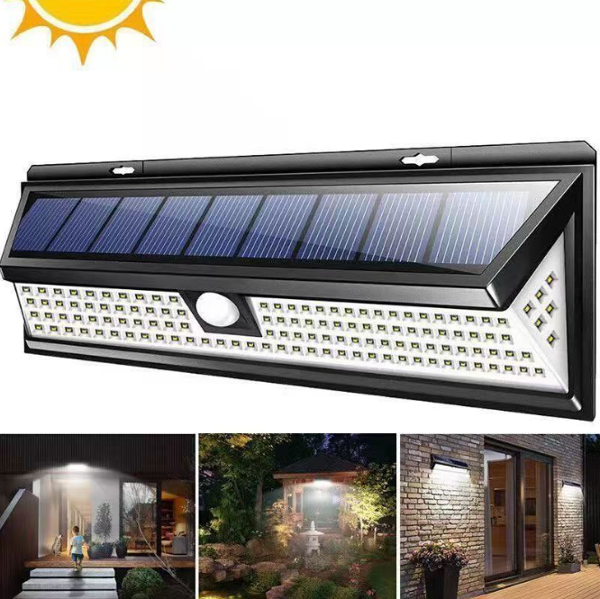 118 LED Solar Power PIR Motion Sensor Wall Light Outdoor Garden Lamp Waterproof