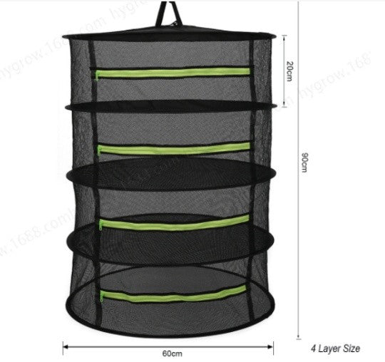 4 Layers Herb Drying Net Folding Fishing Net Hanging Basket Dry Rack Bag Home