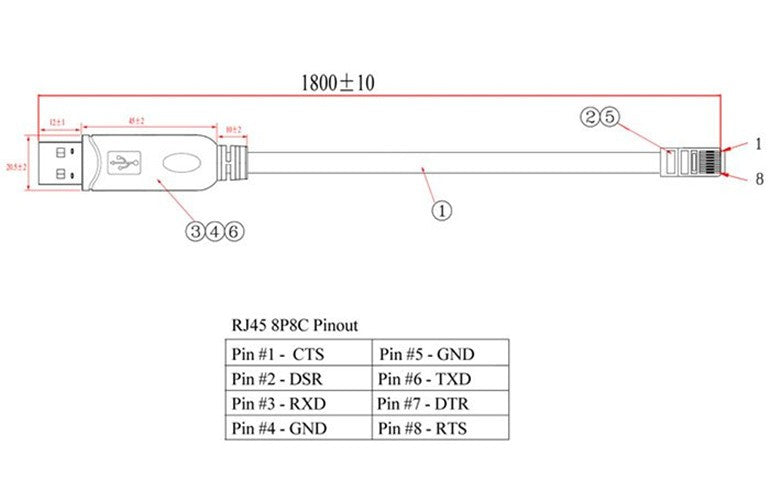 USB TO RJ45 Serial Console Cable Express Net Cable for Cisco Routers FTDI