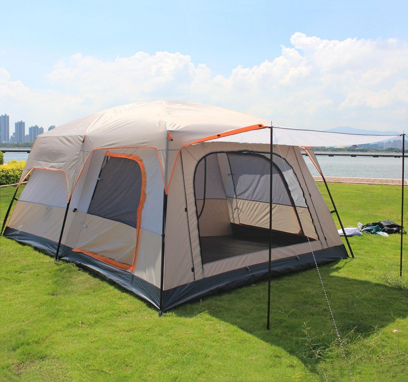 Spacious Portable Camping Tent for 5-8 Persons with Carrying Bag