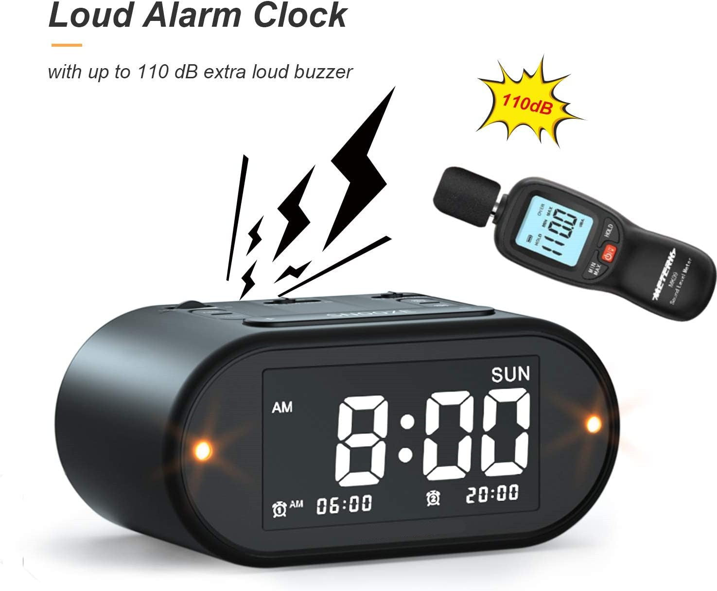 Super Loud Alarm Clock with Bed Shaker