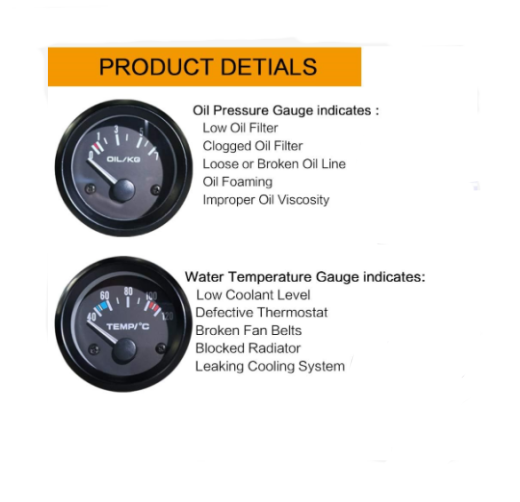 2'' 52mm Chrome Car Triple Gauge Set Kit