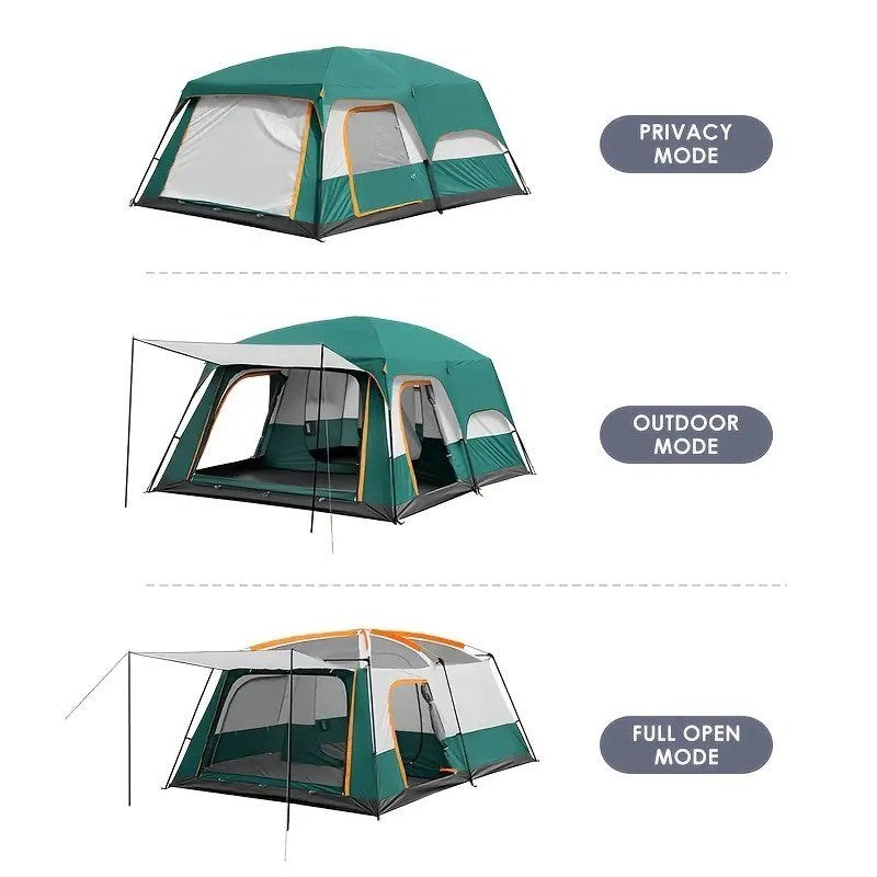 Spacious Portable Camping Tent for 6-10 Persons with Carrying Bag Included