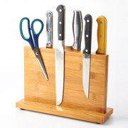 Bamboo Magnetic Knife Storage Cutlery Holder Stand Rack Block Kitchen Bar Tool