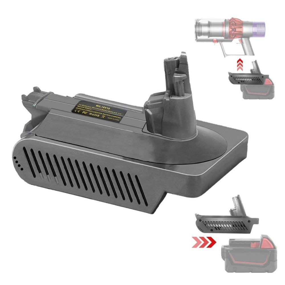 V10 Adapter for Milwaukee 18V Battery Convert to for Dyson SV12 Animal Absolute