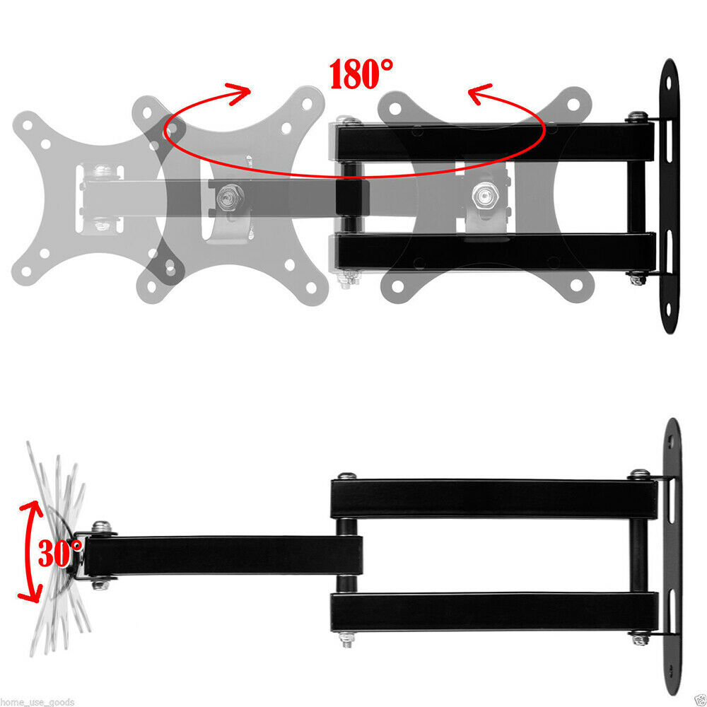 Tilt Swivel TV Wall Mount Bracket LCD LED Monitor 10"-27" TV Holder