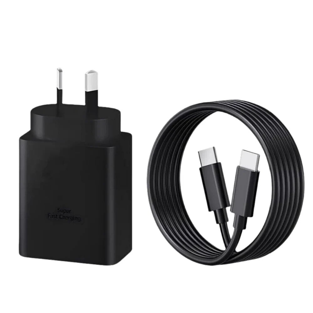 45W Fast USB Type C Charger + 1M Cable for Samsung Type C Android Phone Charging