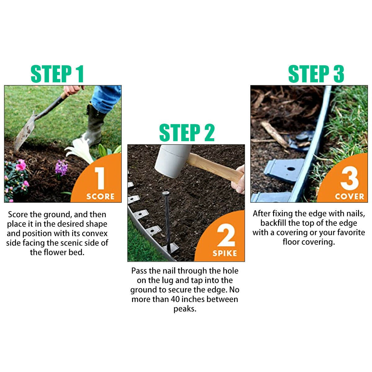 10M Lawn Edging Border Flexible Garden Path Fence Landscape