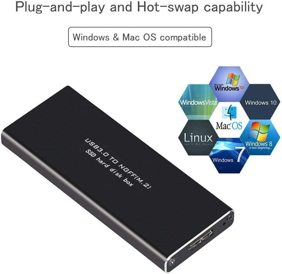 USB 3.0 TO M.2 NGFF SSD SATA External Enclosure Storage Case Adapter
