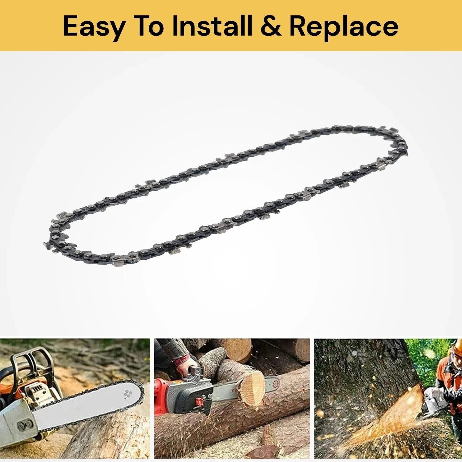 18'' Chainsaw Chain Blade Saw Replace Semi Chisel