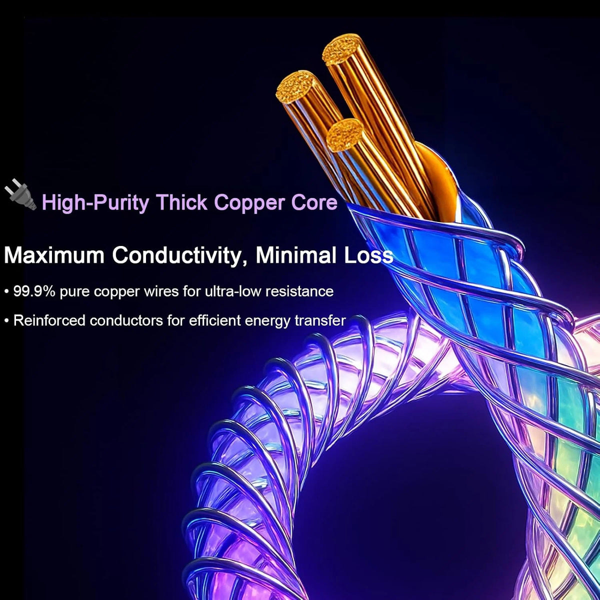 12W Light Up Cord Charger Cable Colorful Gradual LED for iPhone 14 13 12 11 Pro Max XR