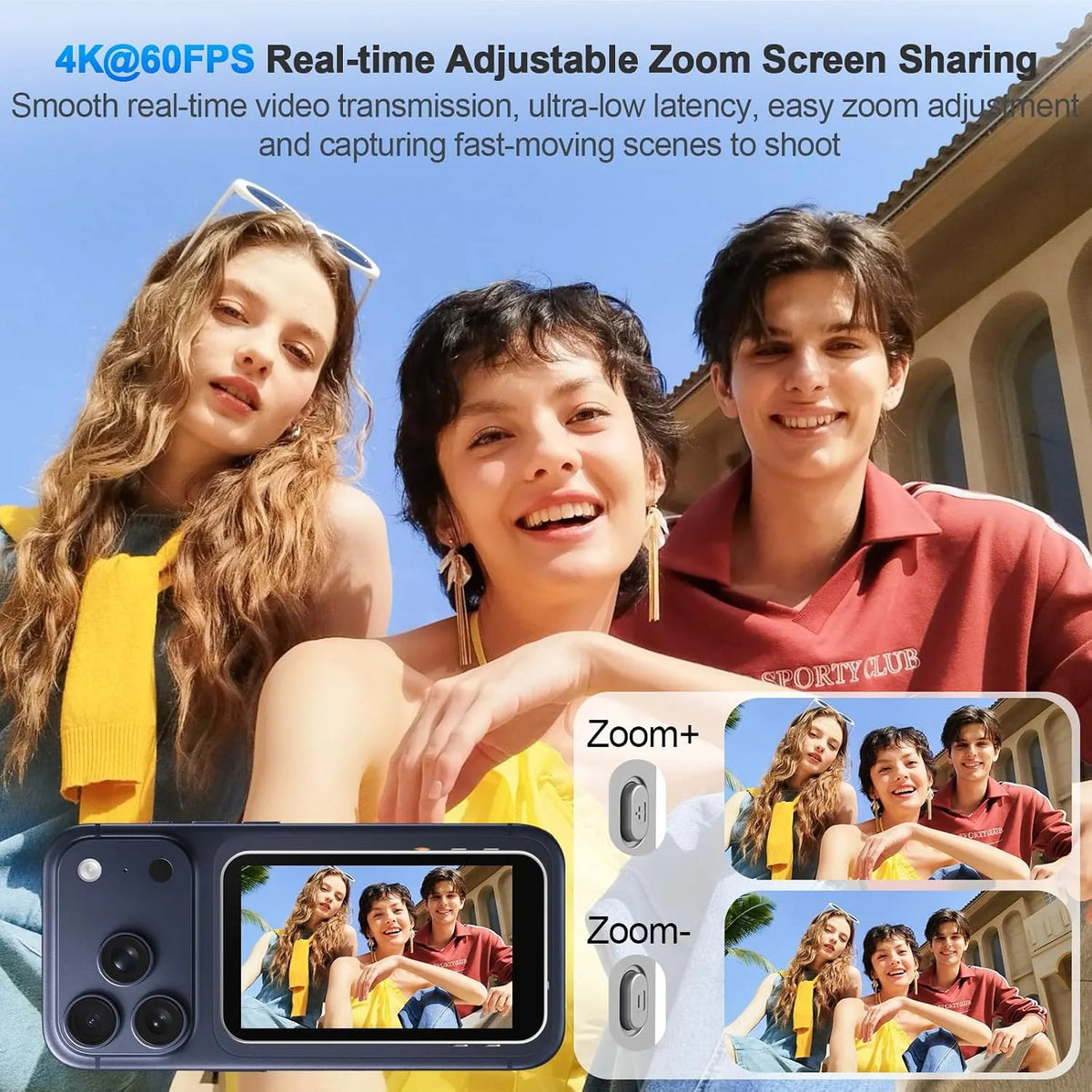 Magnetic Selfie Monitor Screen for iPhone 18 17 Pro Max Android Vlog Rear Camera