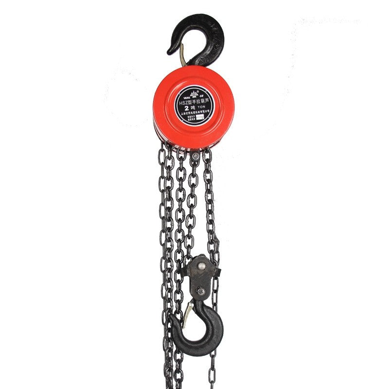 Chain Hoist Block and Tackle 2 Ton Winch Capacity Engine Lift Puller Fall