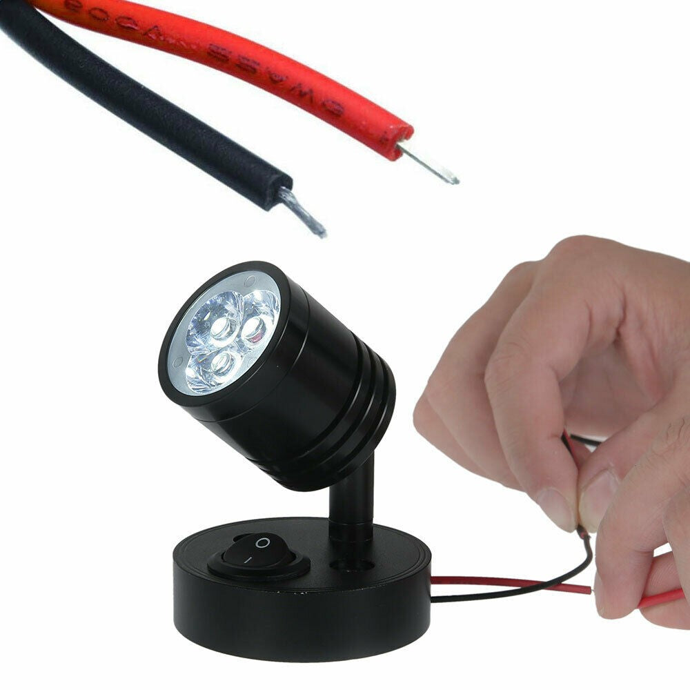 2Pcs 12V LED Interior Spot Reading Light Wall Lamp Switch For Caravan Camper