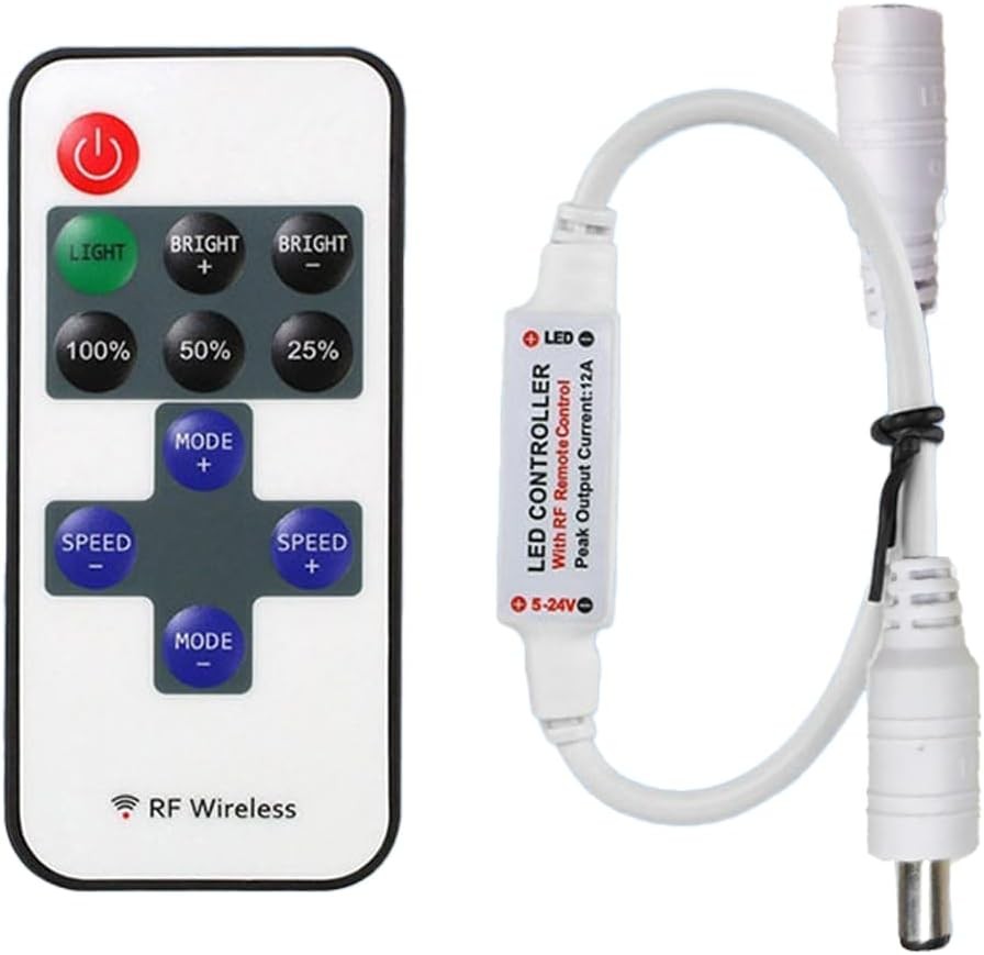 11 Key Strip Light 12V RF Wireless Remote Controller LED Dimmer Single Colour