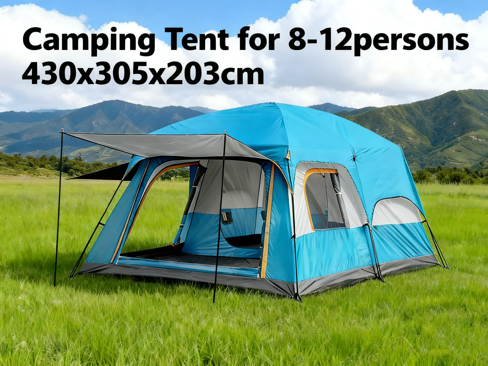 Portable Outdoor Tent for 8-12persons with Carrying Bag Ideal for Hiking