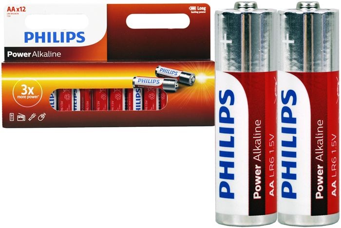 Philips Alkaline AA Batteries 12 Pack