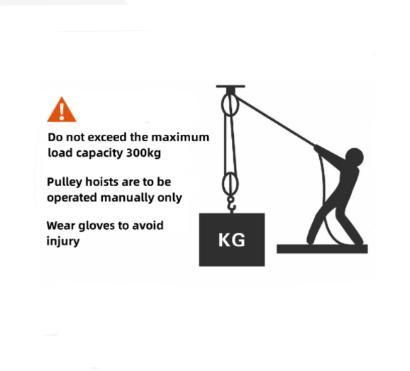 4-Wheel Metal Block Tackle Pulley System 20m