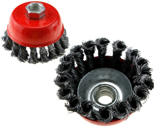 4x Twist Knot Wire Wheel disc & Cup Brush Set Kit for Angle Grinder M14 Crew