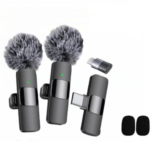 Microphone Dual Lapel Microphone for iPhone Ipad Android Pc