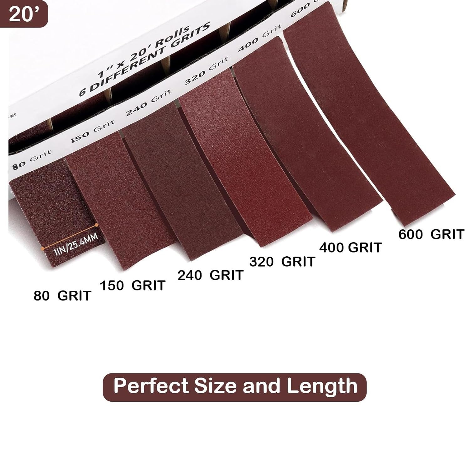 Emery Cloth Roll 6 Grits Abrasive Sandpaper Rolls Sand Paper with Dispenser