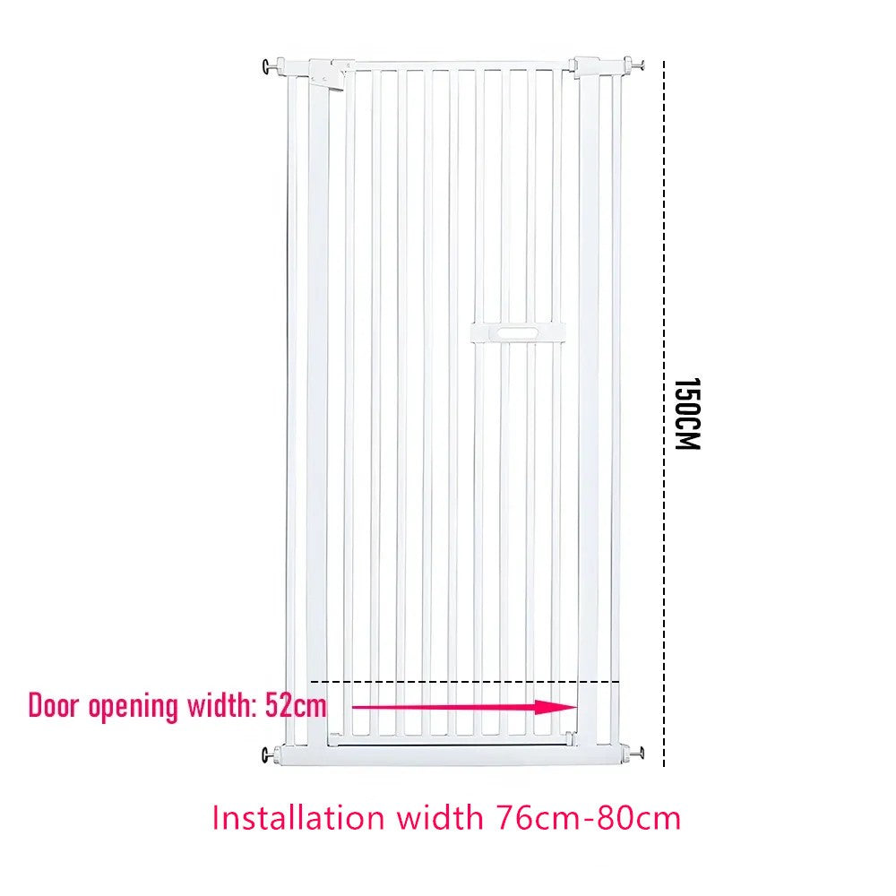 150cm Extra Tall Pet Security Gate Safety Guard Adjustable Fit Width 76-82CM