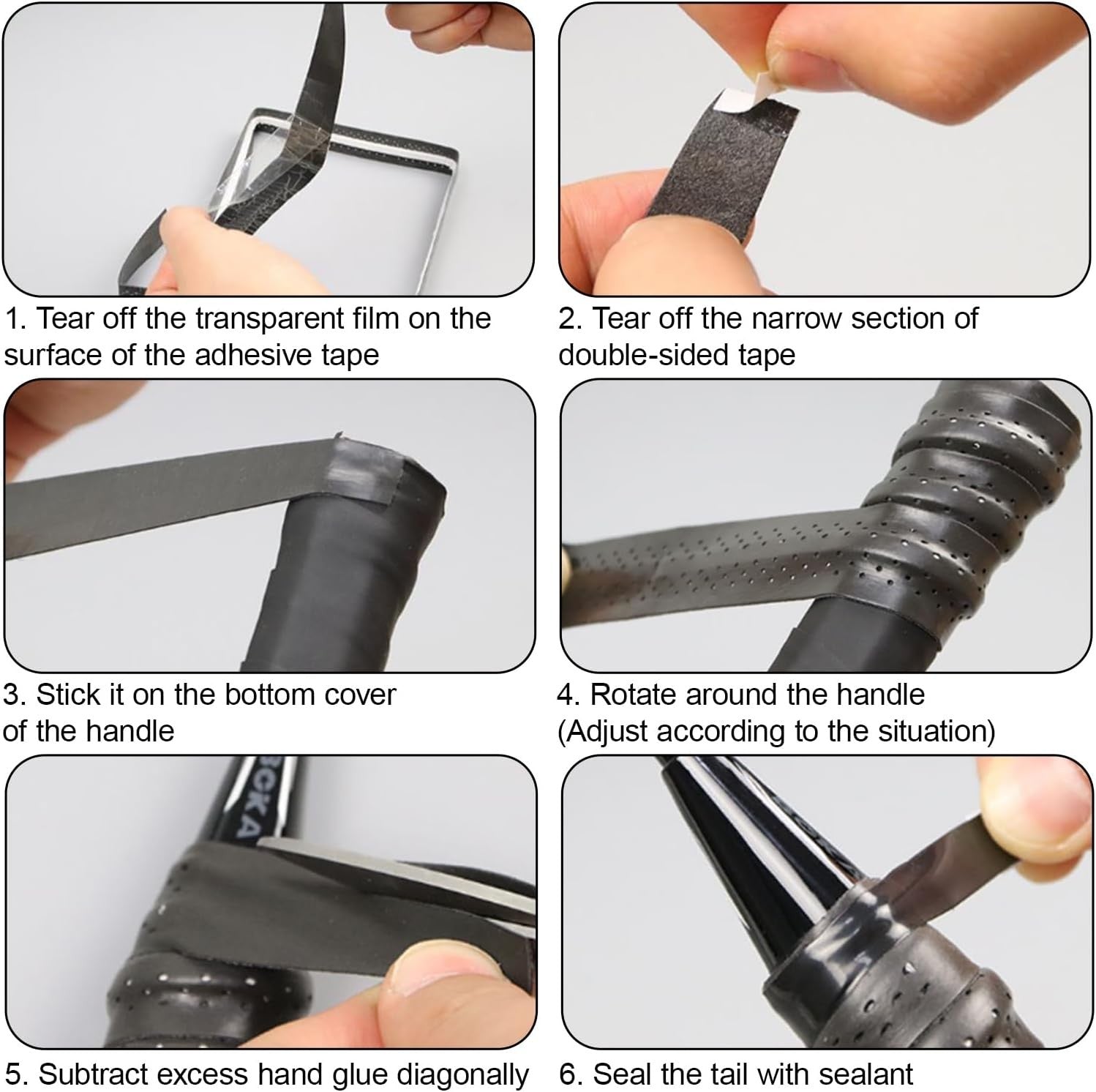 4Pcs Anti-Slip Badminton Grips Tennis Squash Racquet Over Grip Tape Sweatband