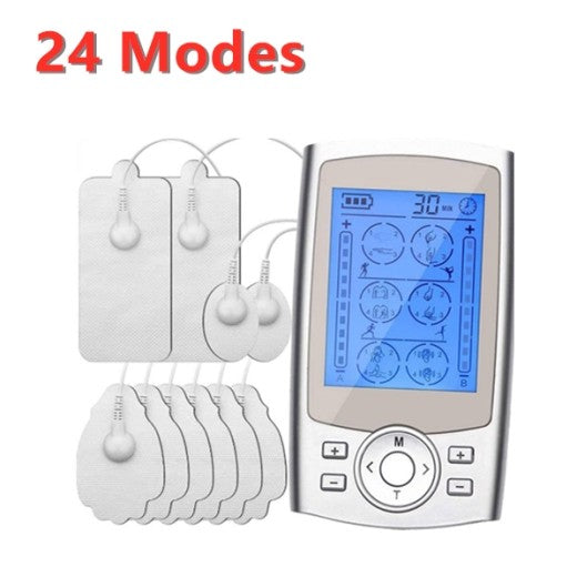 TENS Machine with 24 Massage Modes & 10 Pads