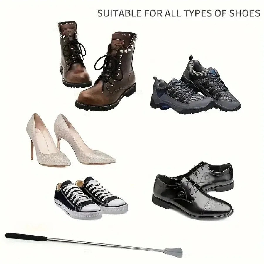 Shoe Horn Stainless Steel Long Handle Shoehorn Lifter Tool Telescopic 31-65cm